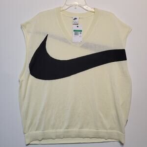 NWT Nike Golf Sweater Vest Mens XL Coconut Milk Black FD2873-113 FAST SHIPPING